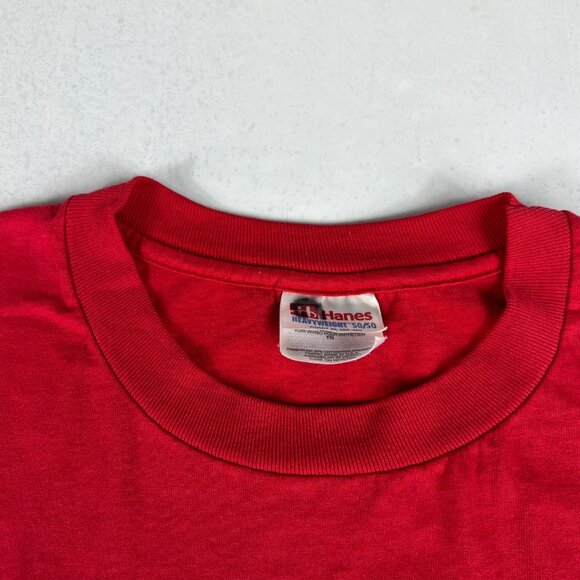 VTG 90s Texas Rebel Rousers Mania Square Dancer Shirt Extra Large Red Faded Tee - Picture 4 of 11